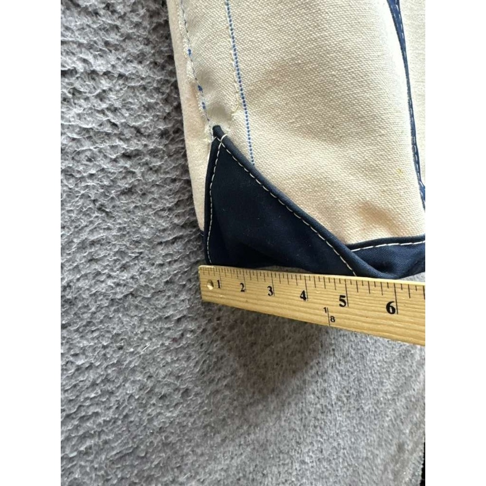 Vintage L.L.Bean 80's Boat & Tote Two-Tone Canvas Tote Bag Navy Blue White - Picture 11 of 11